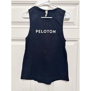 Peloton Womens Black Graphic Muscle Tank Top Sleeveless Cotton Gym Shirt Size M